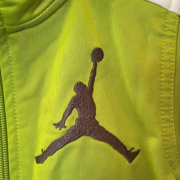 Jordan Baby Boys Size 18 Months Long Sleeve Full Zip Track Jacket Green Logo - Picture 3 of 13
